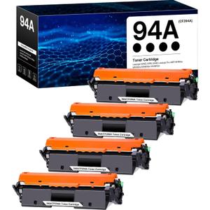 94A Toner Cartridge Replacement for HP 94A CF294A Black Toner Cartridge Compatible for LaserJet Pro MFP M227fdn M227fdw M227sdn M203d M203dn M203dw M148 M118 M149 Printer(4-Pack)