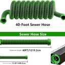 40FT Extra-Long RV Sewer Hose, Heavy-Duty TPE Camper Waste Drain Hose All-Terrain Flexible, Freeze-Resistant, Commercial Grade for Large RVs, Campers & Motorhomes (40-FT)