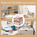 Merry Christmas Tissue Box Cover Square - Santa Claus Waterproof Tissue Holder - Facial Paper Organizer for Home Bathroom Office - Reindeer Xmas Desk Tabletop Supplies Decorative Dispenser Box - A19