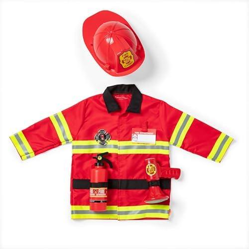 Melissa & Doug Fire Chief Role Play Costume Dress-Up Set, 5/7Y