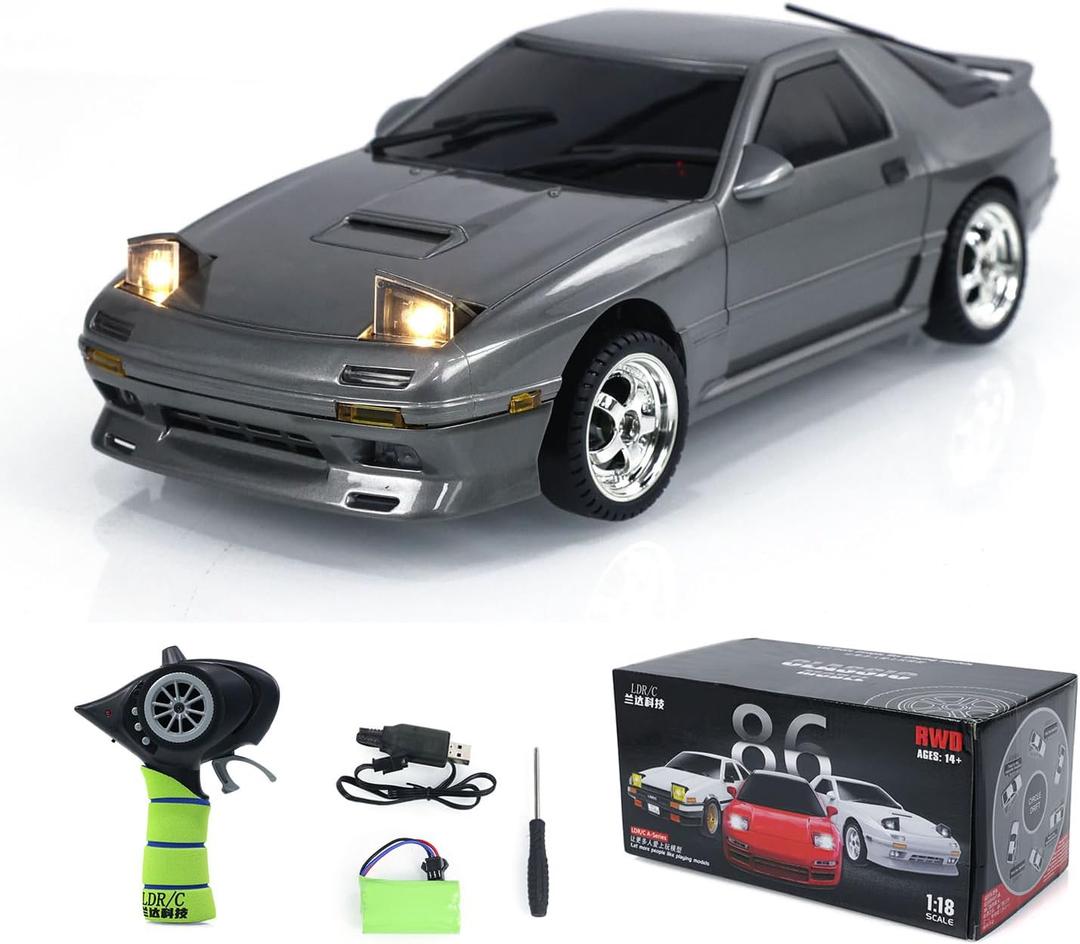 1:18 Rx7 RWS RC Drift Car LDRC Ld1802 Radio Control Racing Vehicles Gyroscope Light System Motor Servo ESC