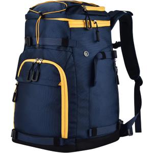 55L70L Expandable Ski Boot Bag – Waterproof, Durable with Helmet Compartment – Ideal for Ski & Snowboard Gear – Men & Women, Navy Blue (12.5 x 13.3 x 20.8 inches)
