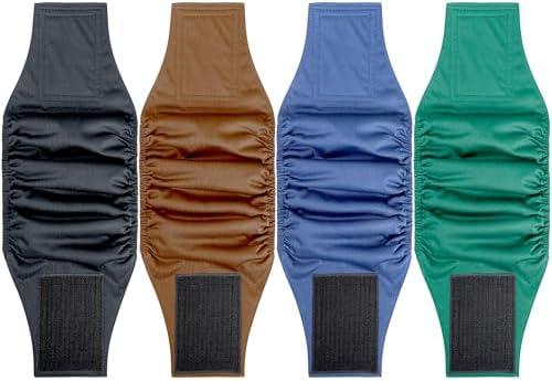 Pilviset Reusable Dog Diapers Male 4Pack, Leakproof Pet Soft Dog Belly Band Wraps, High Absorbency Male Dog Diaper, Wider Washable Belly Band for Doggy Incontinence and Puppy Training S