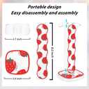 CamyCosy Headphone Stand Gaming Headset Holder with Silicone Ear Pad/Ear Cups Case for AirPods Max Headphones, Strawberry Pattern Clear Headset Stand Accessories for Desk