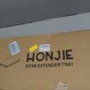 HONJIE Ergonomics Desk Extender Tray, Suitable for Office. Foldable, Punch-Free Clamp on.Computer Keyborad Tray, Desk Extension Board (21.65"*9.45"(55cm*24cm), Carbon)