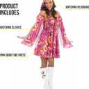 fun shack 70s Fancy Dress Women, Hippy Fancy Dress for Women, Womens Hippie Costume, Gogo Girl Costume Women (Large)