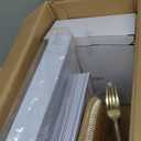 Festiva 176Pcs Gold Plates Disposable - Square Party Plates Dinnerware Sets - include Cups,Plastic Cutlery,Hand NapkinsTablecloth for 25 Guests Party&Wedding&Christmas&Thanksgiving