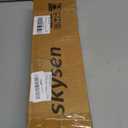 SKYSEN 6FT Sliding barn Door Hardware kit, Barn Door Track, 1/4 Thick Material - Smooth and Quiet- Easy to Install- Black (J Shape-5-s)