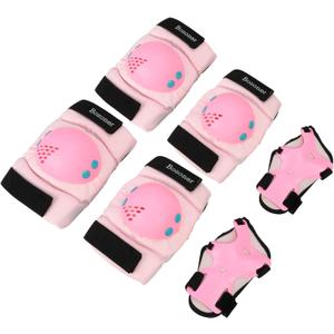 BOSONER Kids/Youth Knee Pad Elbow Pads for Roller Skates Cycling BMX Bike Skateboard Inline Rollerblading, Skating Skatings Scooter Riding Sports (Small (3-7 years), Pink)