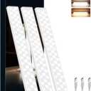Under Cabinet Lighting Wireless, 3 Packs Rechargeable Motion Sensor Light Indoor Disassembled, 3 Color Temps Closet Light Stick on, 8 Inches Under Counter Lights for Kitchen, Wardrobe, Bedroom