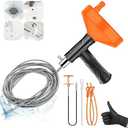 33 Feet Drain Snake Auger, Plumbing Snake Drain Hair Clog Removal Tool, Sink Unclogger Drain, Heavy Duty Toilet Snake Auger, Cleaner Tool for Bathroom Kitchen Tub Shower Drain Clog Remover with Gloves