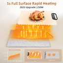 Food Warming Mat  Fast Heating Electric Warming Tray with 7 Temp Settings, 11-Hour Timer & Auto Shut-Off, Foldable Silicone Mat with Child Lock, Portable Warming Pad for Buffets, Holidays  Beige