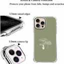 Sage Green Mushroom Case for iPhone 16 Pro Max,Minimalist Aesthetic Plant Pattern,Trendy Soft Bumper TPU Case for iPhone 16 Pro Max