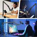 Microphone Arm,Aokeo AK-49 Adjustable Compact Mic Suspension Boom Scissor Arm Stand For Blue Yeti,Snowball iCE, HyperX QuadCast,SoloCast,Elgato Wave,Etc