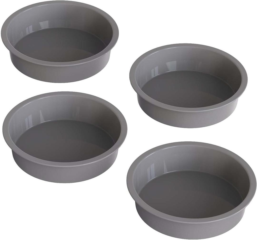 Silicone 5 Inch Cake Pan Round, Set of 4 Silicone Small Cake Pans Round 5 Inch, Nonstick Smash Cake Pans, Quick Release 5 IN Cake Pan for Baking Small Cakes