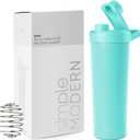 Simple Modern Stainless Steel Shaker Bottle with Ball 24oz | Metal Insulated Cup for Protein Mixes, Shakes and Pre Workout | Rally Collection | Ocean Water
