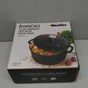 MELLERHOME 6 Quart Enameled Cast Iron Pot Dutch Oven, Heavy-Duty Oven-Safe up to 500 F, & Across All Cooktops, Casserole Dishes for Ovens, Bread Pan with Lid and Knob, Cast Iron Cookware, Black