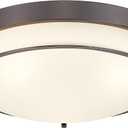 16 inch Flush Mount Ceiling Light, 3-Light Close to Ceiling Light Fixtures with Oil Rubbed Bronze Finish for Bathroom Bedroom Kitchen Hallway, CL4822-3W-BK