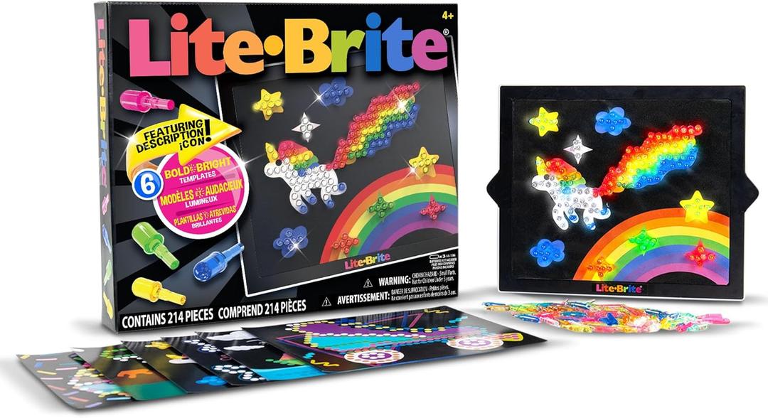 Lite Brite Classic, Favorite Retro Toy - Create Art with Light, STEM, Educational Learning, Holiday, Birthday, Gift, Boys, Kid, Toddler, Girls Age 4+