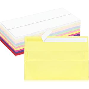 100 Pack Colorful #10 Business Envelopes, Standard Envelopes Self Seal, Letter Size Business Mailing Envelopes for Checks Letters Invoices Birthday Graduation Wedding, 4 1/8 x 9 1/2 Inch