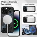 OOK Case Fit for iPhone 14 Pro Max 6.7 Inch (Compatible with MagSafe) Gray Floral Flowers Soft TPU and Hard PC Phone Cover with Kickstand Anti-Scratch Shockproof Protection Magnetic Case for Women