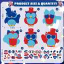 PAIVSUN 24Pcs 4th of July Crafts for Kids, DIY Owl Stickers Crafts Kit, Make Your Own Patriotic Arts Activity, Memorial Independence Day Decorations Gifts for Classroom Home Party Supplies