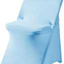 Ascoza 6 Pack Blue Mist Spandex Folding Chair Covers in Stretch Washable Fabric for Wedding, Party,Holidays,Celebration and Other Special Events