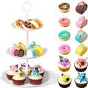 Chivao 13 Pcs Fake Bread with Basket Artificial Food for Display Photo Props Realistic Bread Toy Set Simulation French Loaf Faux Pastries Food Model for Bakery Home Kitchen Decoration(Donuts)