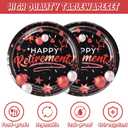 40pcs Retirement Party Decoration,include 20 dessert plate, 20 Napkin,Used for Rose Gold and Red Retirement Party Supplies