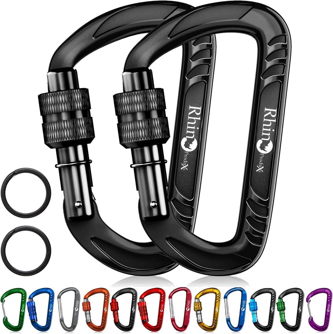 12kN (2697 lbs) Heavy Duty, Locking, Auto Locking, Wiregate Carabiner Clips, for Securing Pets, Outdoor, Camping, Hiking, Hammock, Dog Leash Harness, Keychains