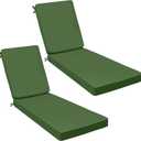 AAAAAcessories Outdoor Chaise Lounge Cushions, Waterproof Patio Furniture Replacement Cushions, Fade-Resistant, 80" x 26" x 3", Set of 2, Dark Moss Green