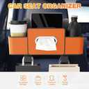 3-in-1 Car Backseat Organizer with Cup Holder, Tissue Box, Trash Bin & Hooks, Car Organizers and Storage Box Behind Seat, for Hold Phones, Snacks, Drinks, and Handbags (Black)