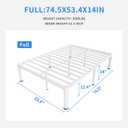 MAF 14 Inch Full Size Metal Platform Bed Frame White with Round Corner Legs, 3000 LBS Heavy Duty Steel Slats Support, Noise Free, No Box Spring Needed, Easy Assembly