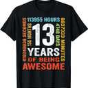 13 Years Old 13th Birthday Gift Vintage 156 Months Boy Girl T-Shirt, M