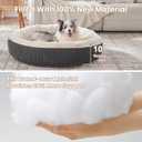 45 inches Donut Dog Bed for Extra Large Dogs,Calming Round Pet Bed with Removable & Washable Cover, Plush Faux Fur & Corduroy, Fits up to 100 lbs Pets(Dark Grey,XL)