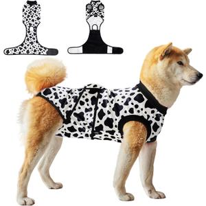 V.PET.B.R Dog Surgery Recovery Suit,Female Male Dog Onesie for Spay Neuter,Substitute E-Collar & Cone,Anti-Licking Breathable Onesie for Small Medium Large Dogs,Cow S