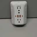 Wall Outlet Extender with Night Light, Power Plug Adapter 6 Outlet Extender with 4 USB Charging Ports 1050J Power Strip Multi Plug Adapter Spaced for Home Travel Office (2U2C)