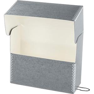 Lineco Archival Document Storage Box with Metal Edge, Acid-Free Gray Boxboard, Organize and Store Files, Prints, Photos, Legal-Sized Case 15.5" x 10.5" x 5" Wide
