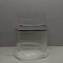 Sooyee Clear 14 Liter Bathroom Trash Can with Lid,3.9 Gallon Garbage Can with Press Type Lid,Trash Bin for Bathroom,Powder Room,Bedroom,Kitchen,Craft Room,Office