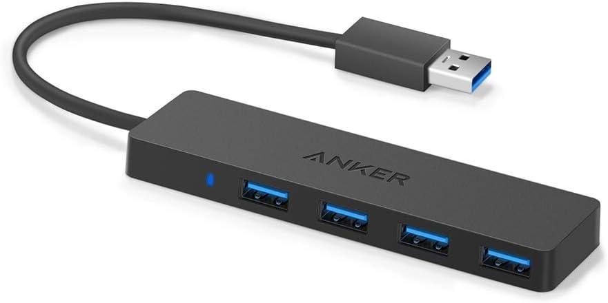 Anker USB Hub 4 Ports with 5Gbps Data Transfer, Multiple USB 3.0 Hub, USB Splitter for Laptop, Extender for A Port Laptop, PC, Desktop and More [Charging Not Supported](0.7 ft USB-A)