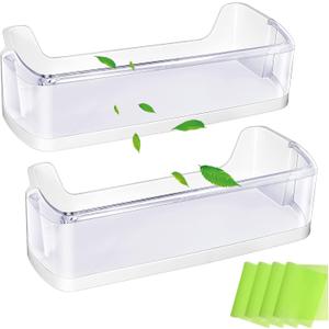 [2 PACK] Upgraded DA97-08348A Refrigerator Door Shelf Bin Replacement for Samsung Refrigerator Parts RS265TDRS RS25H5111BC RS25H5111SR Door Shelf,DA63-05215A for Samsung Fridge Middle Door Shelves