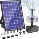 Antfraer Solar Fountain Pump for Bird Bath, 6.5W Solar Fountain with Dry-Run Protection, Solar Water Fountain with Double-Layer Nozzles & 5Ft Tubing for Small Pond Bird Bath Garden DIY Water Feature