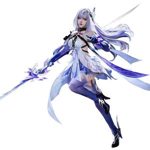 KIRA KIRA Genshin Skirk Cosplay Costumes Doki-SR Game Genshin White Skirk Cospay Halloween Costume Outfits (L)