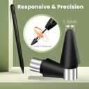 Replacement Pencil Tips for EDIVIA Stylus Pencil KD503, 5 Pack, Black