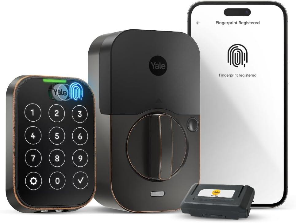 Yale Assure Lock 2 Touch Deadbolt, Oil Rubbed Bronze Smart Keyless Entry Door Lock with Wi-Fi Connected Touch Keypad and Fingerprint Scanner, YRD450-F-WF1-0BP