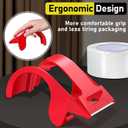 Packing Tape with Dispenser, Heavy Duty Shipping Tape Packaging Tape Dispensers for Shipping Mailing Moving Sealing Storage and Packing, 2 in. x 22.2 yd., 6 Tape Rolls with Dispensers