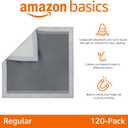 Amazon Basics Carbon Odor-Control Dog and Puppy Pee Pads, 5-Layer Leak-Proof Super Absorbent, Quick-Dry Surface, Potty Training, Regular (22x22"), 120 Count, Gray