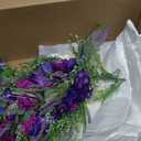 Minsara Lane 22 Inch Purple Lavender Heart Teardrop Wreath for Front Door, All Season Artificial Floral Wreath Rustic Farmhouse Hanging Decor, Indoor Outdoor Porch Wall Funeral Memorial Door Wreath
