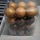 DN DECONATION Christmas Ball Ornaments Set of 24, Gold & Silver & Brown Glass Ball Ornaments 3.14, Decorative Hanging Ornaments for Christmas Tree, Holiday Decorations Indoor Winter Decor Gift (Matte 3 Color)