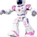 Ruko 1088 Smart Robot Toys for Kids, Large STEM Programmable Interactive RC Robot with Voice Control, App Control, Gifts for Boys & Girls Age 4 5 6 7 8 9, Pink